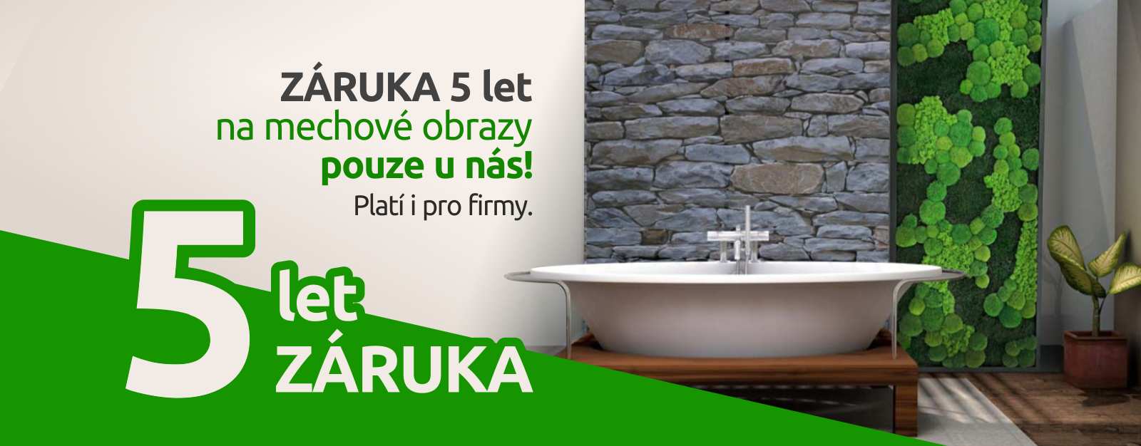 záruka 5 let na mechové obrazy od Mech-levně.cz