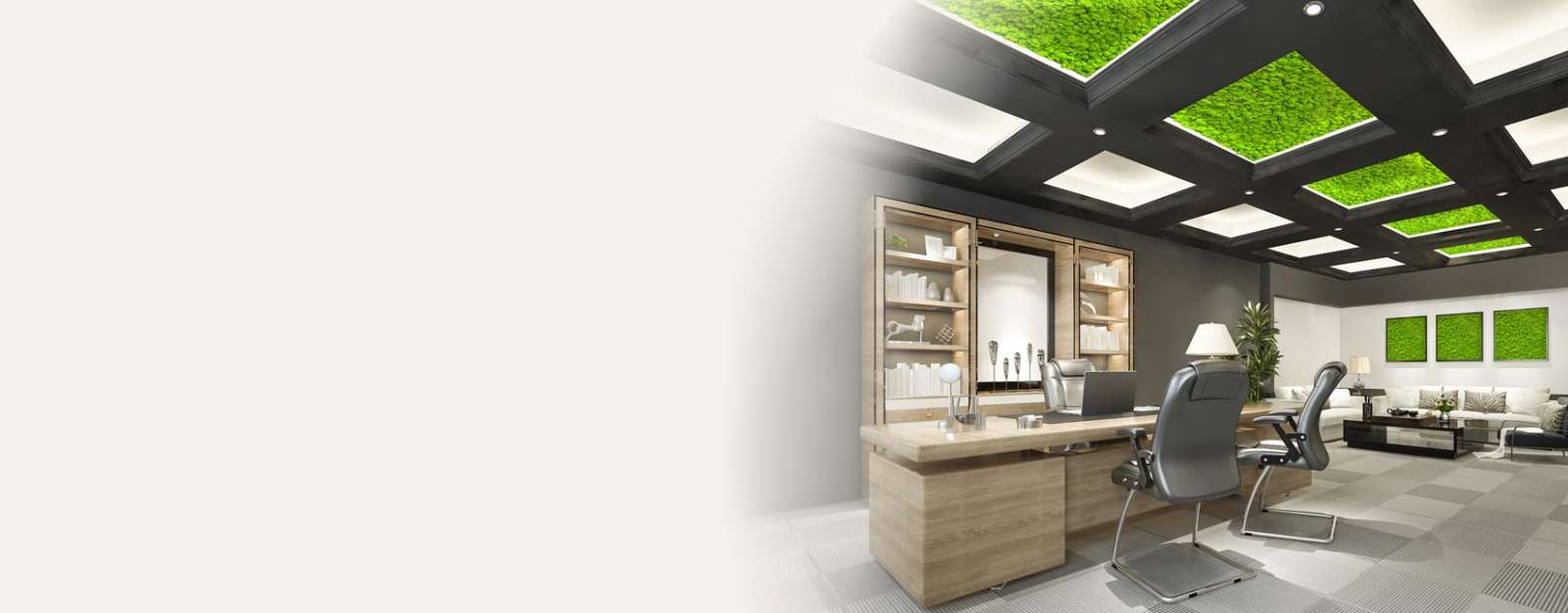 Stropní panel z mechu