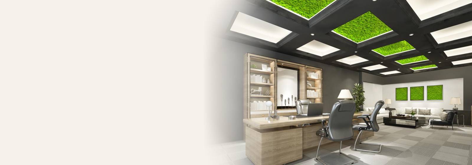 Stropní panel z mechu