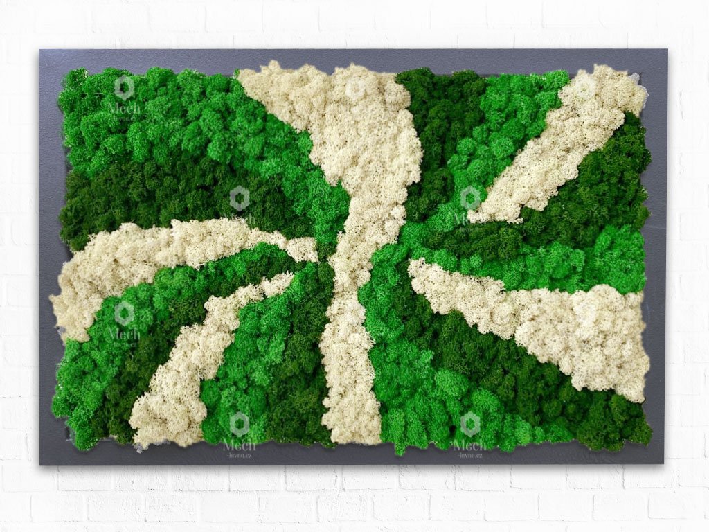 Mechový obraz Zelená abstrakce