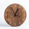 Dřevěné nástěnné hodiny 30 cm ořech s ciferníkem