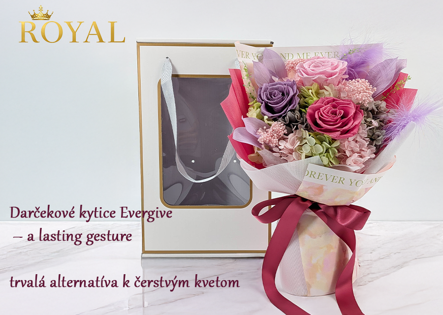 Darčekové kytice Evergive – a lasting gesture trvalá alternatíva k čerstvým kvetom
