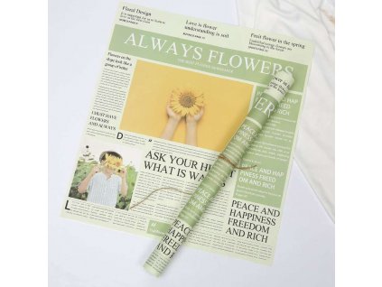 Květinový papír - "Magazín" Lemon - listy 58x52 cm - 20ks