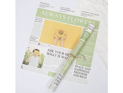 Květinový papír - "Časopis" Bílý - listy 58x52 cm - 20ks