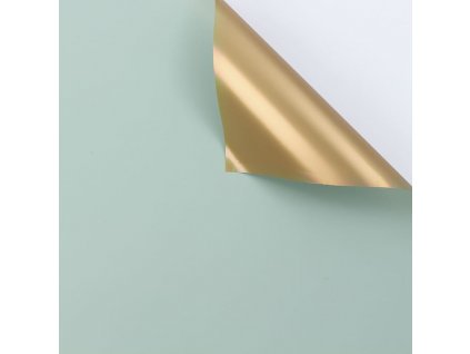 Fleuristický papír "Gloss" - Mátová zeleň - Listy 58x58 cm - 20 ks