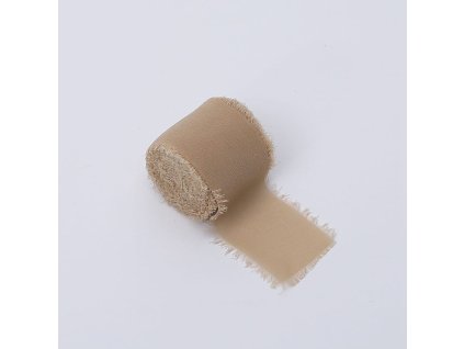 Floristická stuha – Šifón – Béžová – 4 cm x 4,5 m