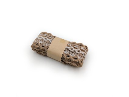 Jutová floristická stuha - Boho - Přírodní - 4 cm x 2 m