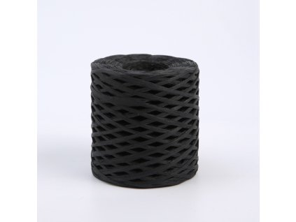 Dekorační provázek – Syntetická rafie – Černá – Role 180 m