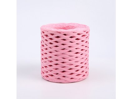 Dekorační provázek – Syntetická rafie – Růžový – Role 180 m