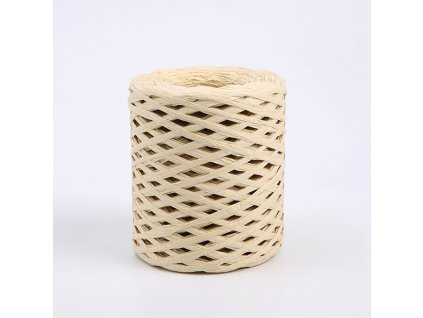 Dekorační provázek – Syntetická rafie – Krémová – Role 180 m