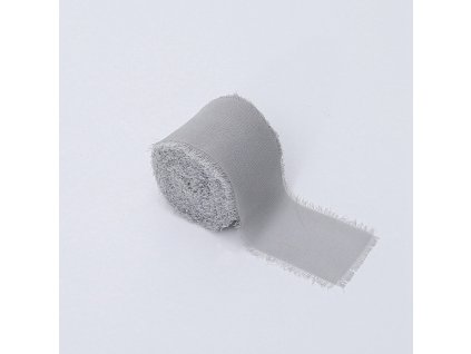 Floristická stuha – Šifón – Světle šedá – 4 cm x 4,5 m