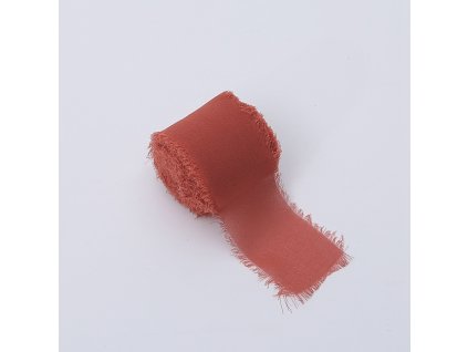 Floristická stuha – Šifón – Cihlová – 4 cm x 4,5 m
