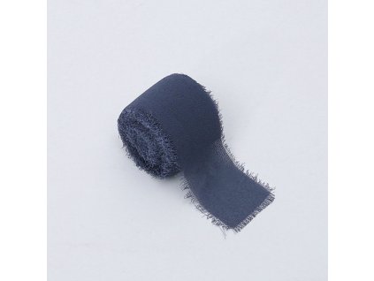 Floristická stuha – Šifón - Tmavě modrá – 4 cm x 4,5 m