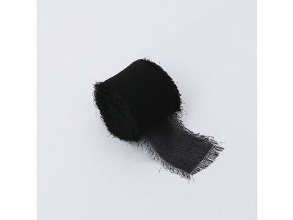 Floristická stuha – Šifón - Černá – 4 cm x 4,5 m