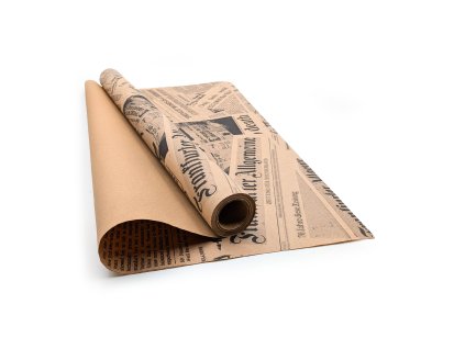 Floristický papír Gazette - černý - 60 cm x 10 m