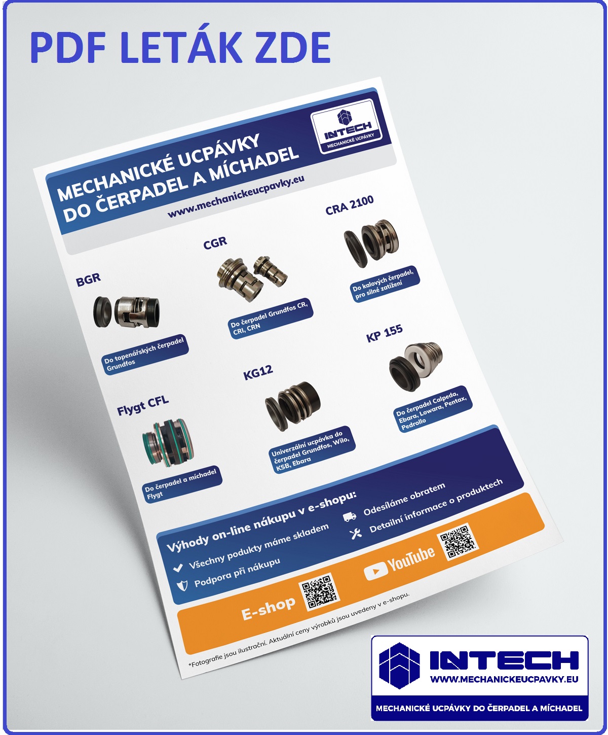 Mechanické ucpávky do čerpadel a míchadel. Leták pdf. ke stažení zde