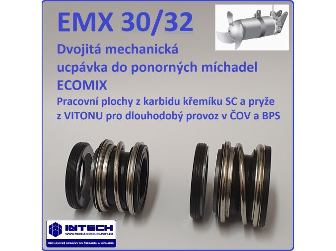 Těsnění hřídele míchadla ECOMIX pro provoz v BPS a ČOV, náhradní díl, oprava ponorného míchadla