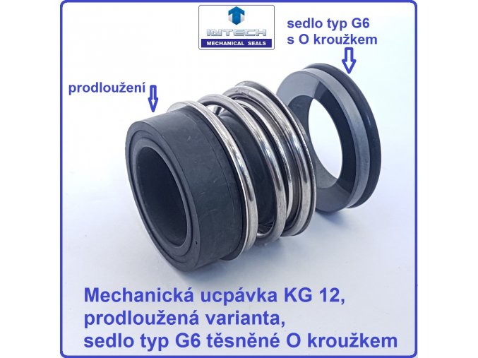 Mechanická ucpávka upchávka prodloužená KG1 MG1 sedlo G6 carbid SC SiC EPDM