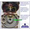 Mechanická ucpávka do čerpadla HCP. Dvouprůměrová ucpávka na osazené hřídeli. Sedlo má pracovní plochu zavulkanizovanou v těsnící pryži.