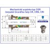 CGR cartridge kazetová mechanická ucpávka pro Grundfos, výkres, řez a rozměry