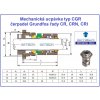 Náhradní díl čerpadla kazeta CGR cartridge kazetová mechanická ucpávka pro Grundfos, výkres, řez a rozměry
