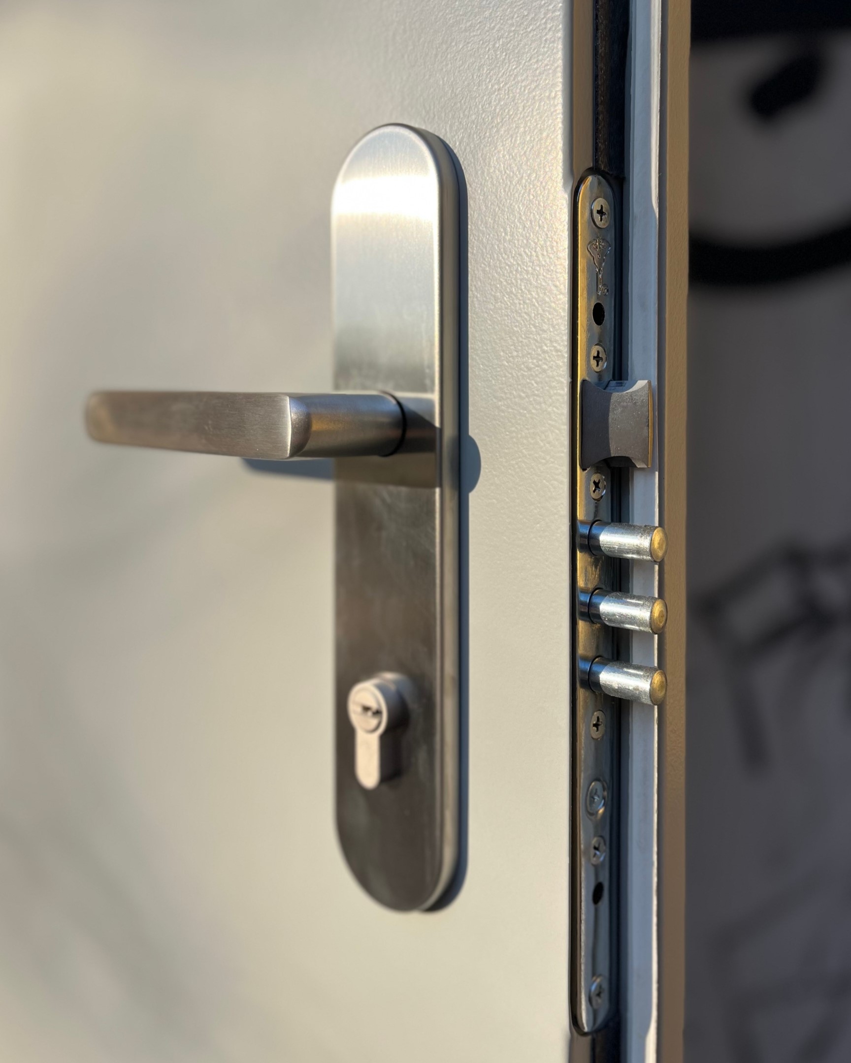 Detail kování a zámku u dveří BEDEX