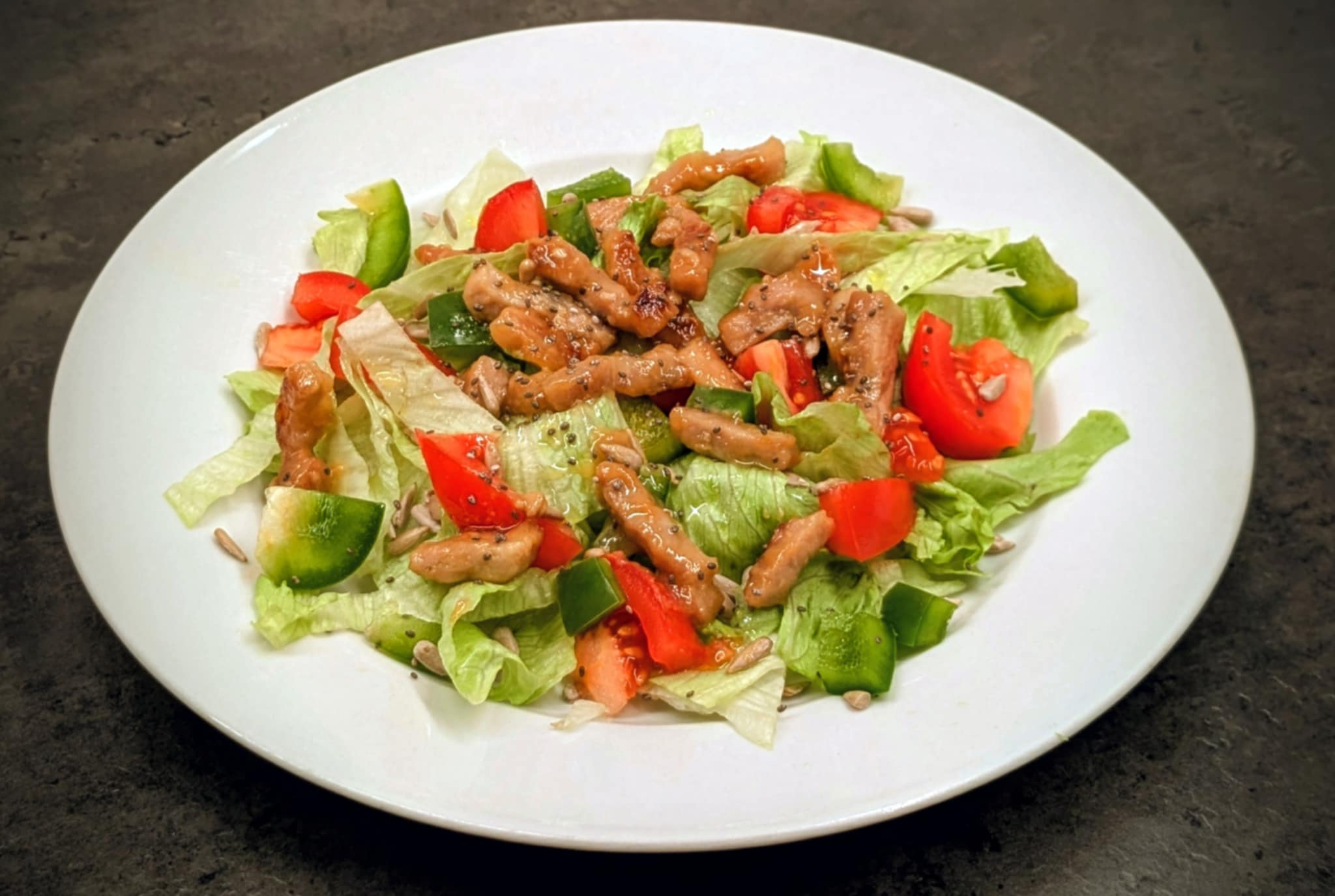 Medový glaze na pánvi: Salát s masem