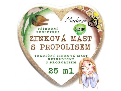 Medarek Zinková mast s propolisem srdíčko ilustrace