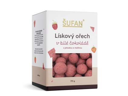 Lískové ořechy v jahodové čokoládě