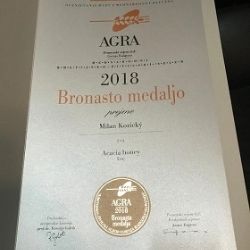Bronzová medaila za agátový med - AGRA 2018