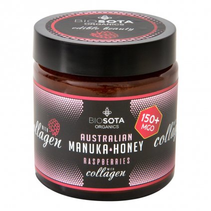 Manuka med MGO 150+ s kolagénom a malinami 130g