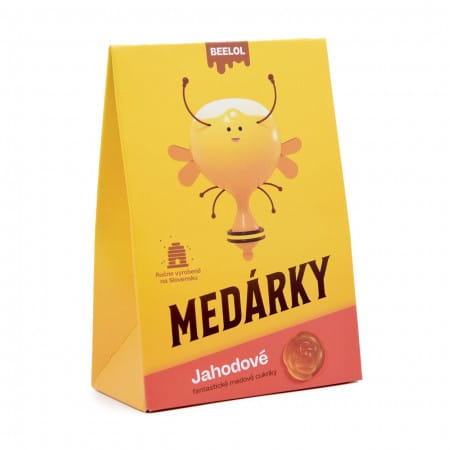 E-shop Beelol Medové cukríky s jahodami 70g (eko balenie)