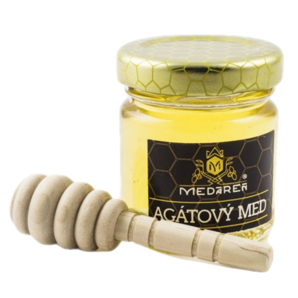 E-shop MEDÁREŇ Agátový mini med 50g + drevená palička "mini"