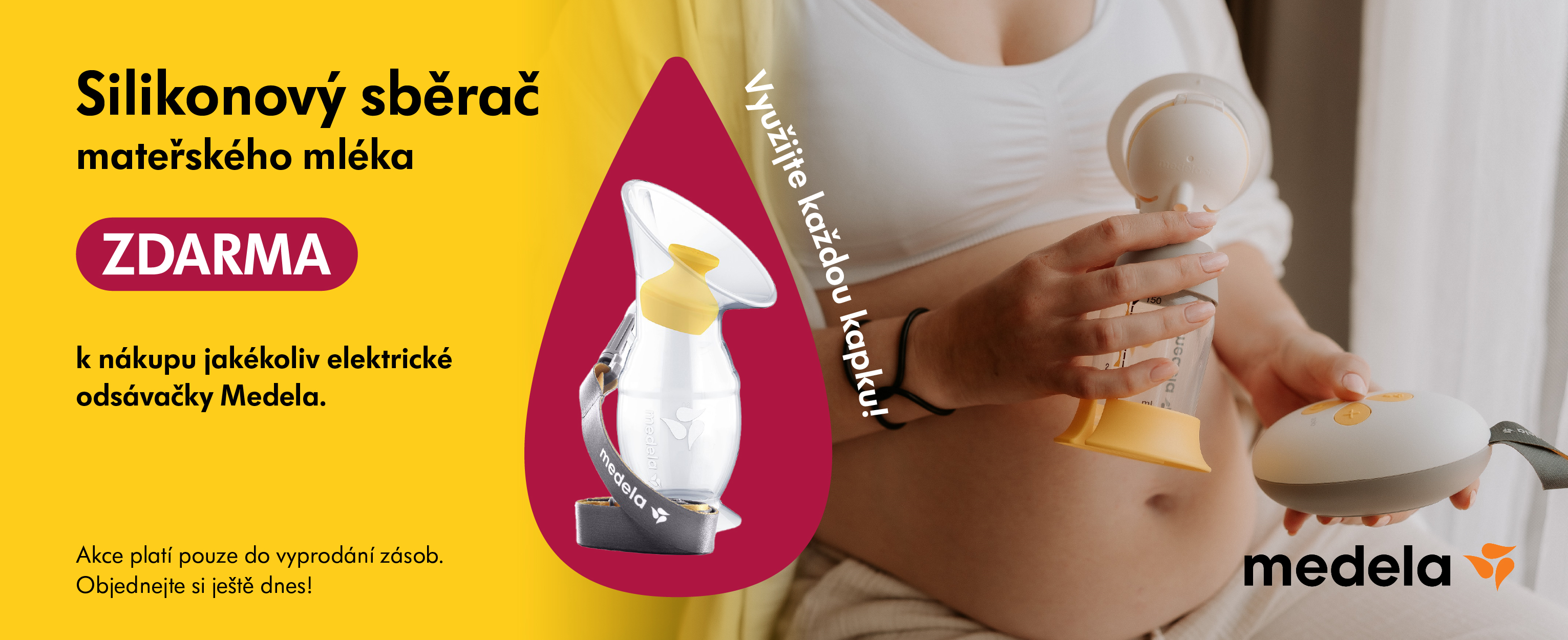 Silikonový sběrač zdarma k elektrické odsávačce Medela web