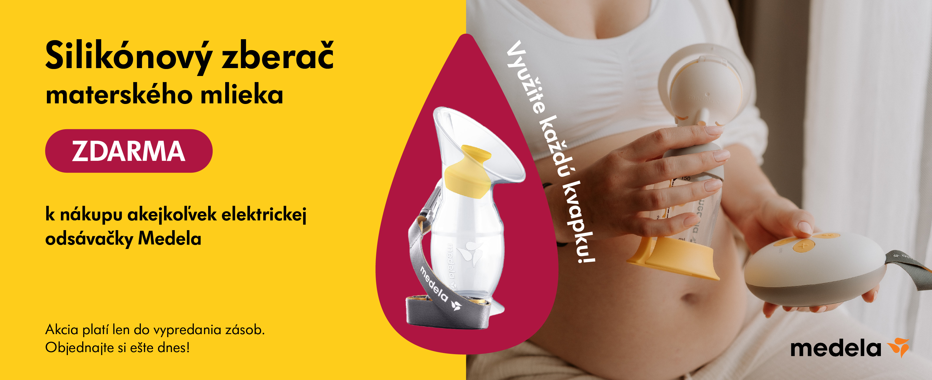 Silikonóvý zberač zdarma k elektrickej odsávačke Medela web