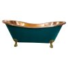 13 1 olive green exterior brass clawfoot legs copper tub 5 600x600