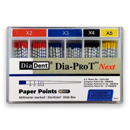 Papírové čepy Diadent Protaper NEXT Dia-ProT (Varianta Dia-PROT NEXT X5 pap. čepy 100ks)