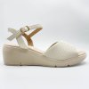 PICCADILLY - Dámské sandály CECILIA ANABELA 540363-38, krémové