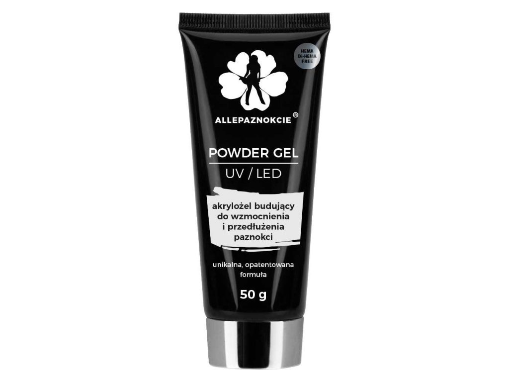 Akrylgel Powder Gel stavební Hema/DiHema free 50g Clear čirý