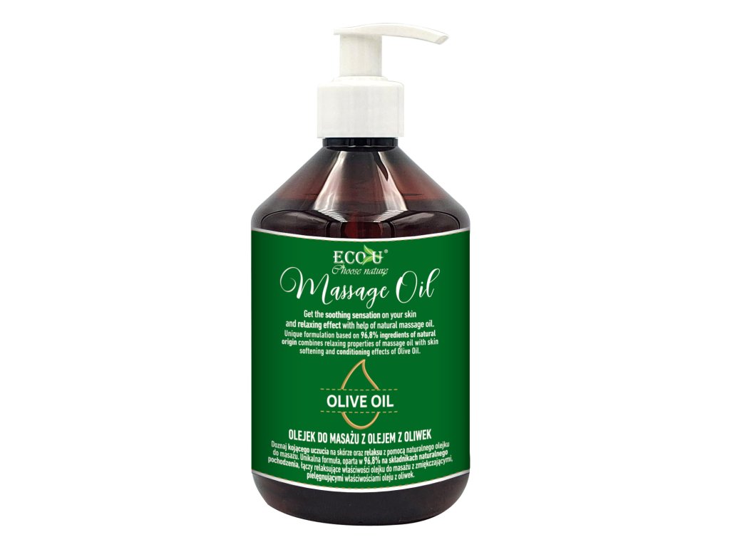 Eco-U masážní olej s olivovým olejem 500ml