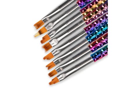 Sada štětců na ombré a dekorace, duhové, 8 ks duhové