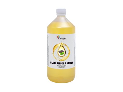 Verana masážní olej Černý pepř a kopřiva 1000ml
