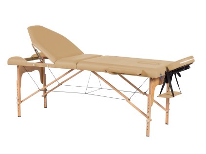 MH Star skládací dřevěné lehátko WT325A - 71cm - béžové
