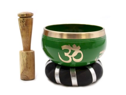 Tibetská zpívající miska – sada Strom života zelená 10,7 cm