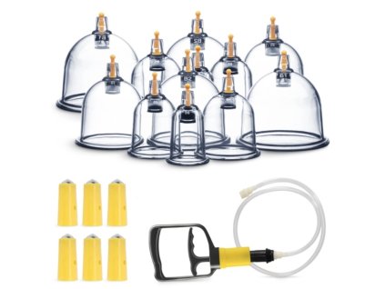 Sada plastových čínských vakuových masážních baněk - 12 ks