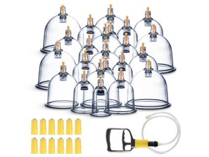 Sada plastových čínských vakuových masážních baněk - 24ks