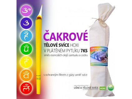 Čakrové tělové svíce HOXI - 7ks