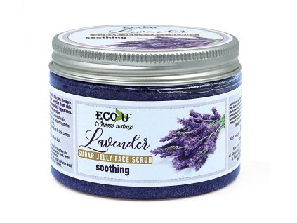 Eco-U uklidňující pleťový peeling s cukrovým želé a levandulí 140g