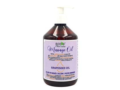 Eco-U masážní olej s olejem z hroznových jader 500ml