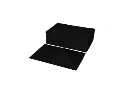 Jednorázový perforovaný černý ručník z netkané textílie 70x40cm - 50ks